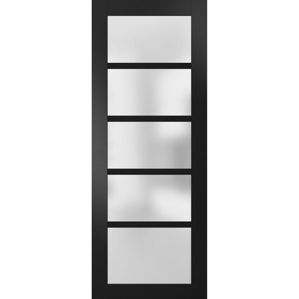 Sartodoors Slab Interior Door, 28" x 96", Black QUADRO4002S-BLK-2896